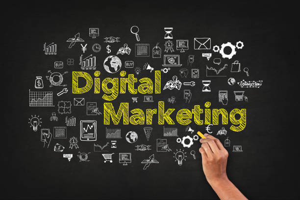 Digital Marketing Banner on black background