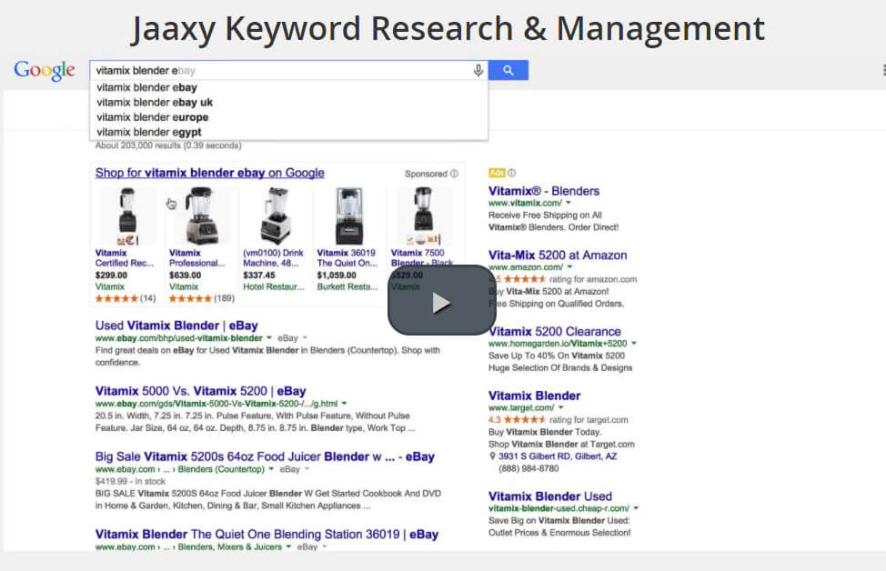Jaaxy keyword research and management