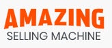 Amazing Selling machine text with amazing written in large bold orange letters